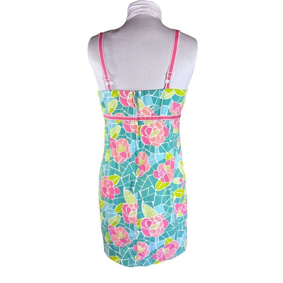 Lilly Pulitzer Floral Cote D'azur Mosaic Roses Junior Size 16 Vintage 1990s - Picture 6 of 8